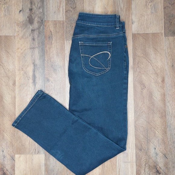 Chico's Denim - Chicos Jeans Womens 0 Short So Slimming Midrise Dark Blue Cotton Blend Denim